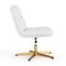 Flash Furniture Chloe Wide Mid-Back White Padded LeatherSoft Armless Office Chair, Swivel Function, Gold Frame CH-232196-WH-GLD-GG - alternate 4
